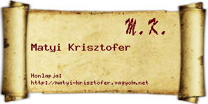 Matyi Krisztofer névjegykártya